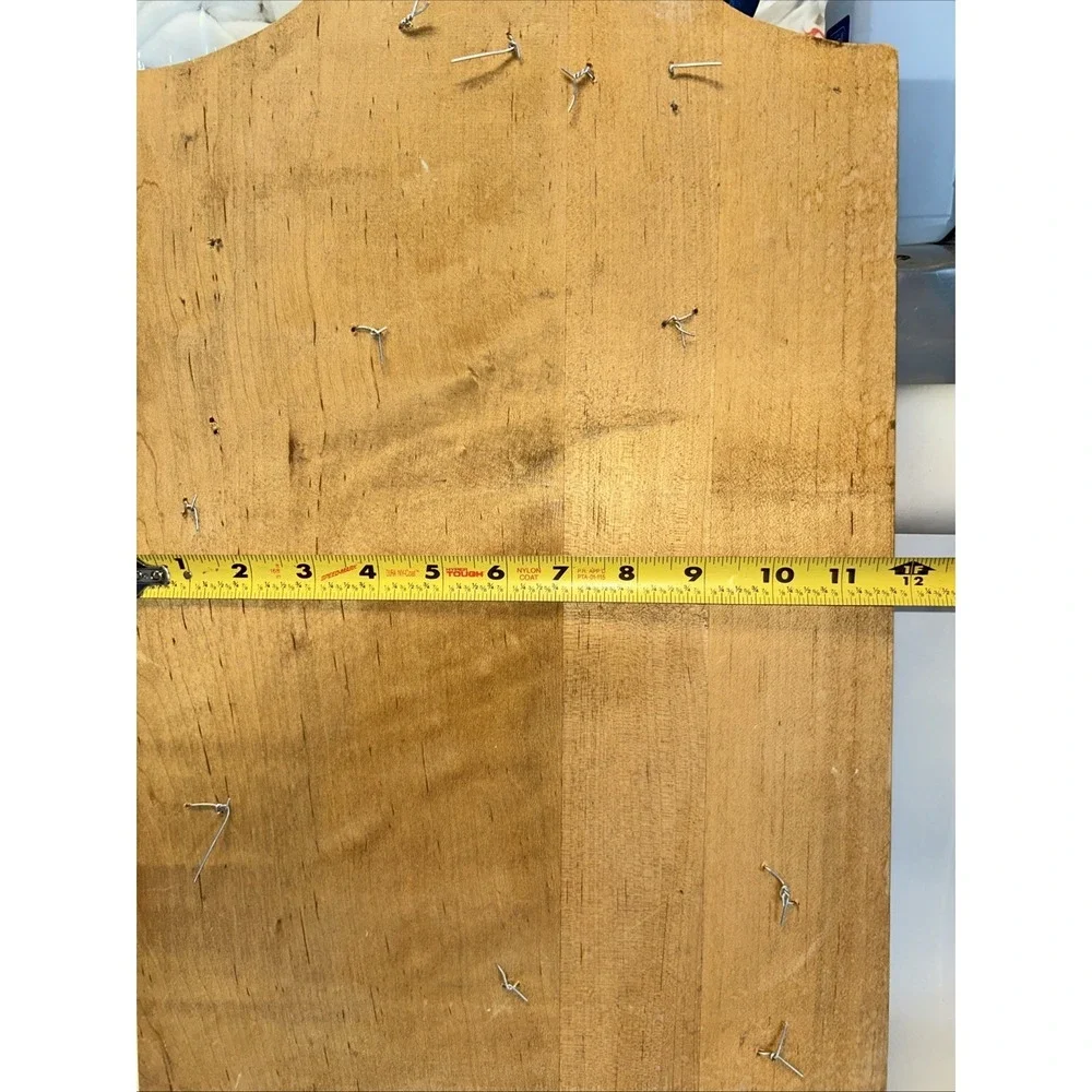 Handmade Antique Primitive Kitchen Shelf Utensil Wall Display On Old Breadboard